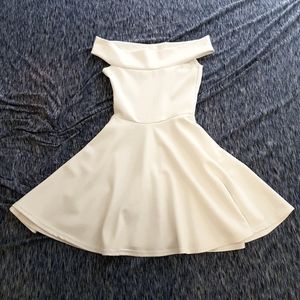 SOLD - White off the shoulder skater dress